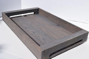 
                  
                    Load image into Gallery viewer, For a sleeker, more contemporary look, this tray is stained classic gray.
                  
                